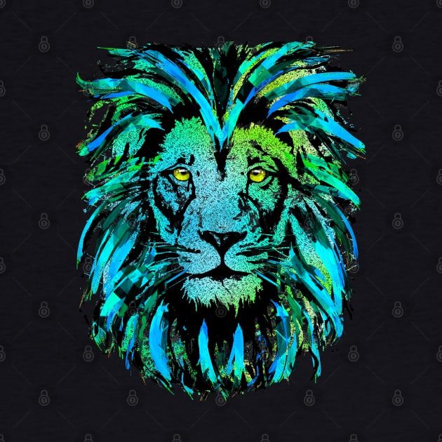 Bluish Grey Lion Head - Lion Portrait - Tigazprint by BigWildKiwi